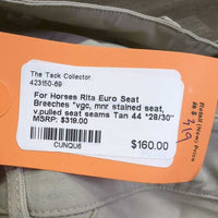 Euro Seat Breeches *vgc, mnr stained seat, v.pulled seat seams
