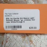 3/4 Sleeve Light Summer Blouse *gc, crinkles, mnr rubs
