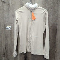 LS Perforated Show Shirt, snap collar, 1/4 Button *vgc, rubs, mnr cuff edge rubs/frays
