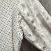 LS Perforated Show Shirt, snap collar, 1/4 Button *vgc, rubs, mnr cuff edge rubs/frays
