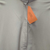 LS Perforated Show Shirt, snap collar, 1/4 Button *vgc, rubs, mnr cuff edge rubs/frays
