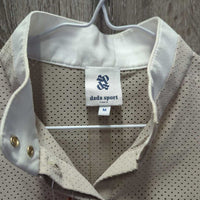 LS Perforated Show Shirt, snap collar, 1/4 Button *vgc, rubs, mnr cuff edge rubs/frays
