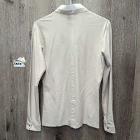 LS Perforated Show Shirt, snap collar, 1/4 Button *vgc, rubs, mnr cuff edge rubs/frays
