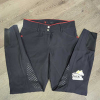 Euro Seat Breeches *gc, peeled knee stickies, mnr faded, snags & seam puckers
