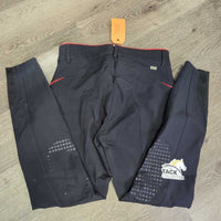 Euro Seat Breeches *gc, peeled knee stickies, mnr faded, snags & seam puckers
