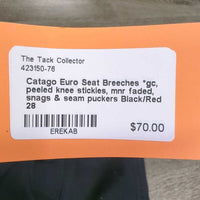 Euro Seat Breeches *gc, peeled knee stickies, mnr faded, snags & seam puckers
