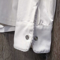 LS Show Shirt, 1/3 Snap Up, snap collar *gc, rubs, pills, peeled logo, mnr stains & threads
