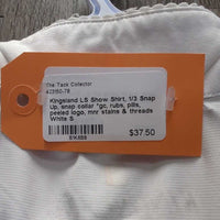 LS Show Shirt, 1/3 Snap Up, snap collar *gc, rubs, pills, peeled logo, mnr stains & threads
