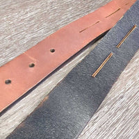 Leather Belt, Horseshoe Buckle *gc, clean, rubs, scrapes, peeled edges, scratches
