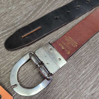 Leather Belt, Horseshoe Buckle *gc, clean, rubs, scrapes, peeled edges, scratches
