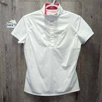 SS 1/4 Snap Show Shirt, snap collar *vgc, clean, mnr pit stains
