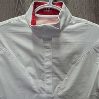 SS 1/4 Snap Show Shirt, snap collar *vgc, clean, mnr pit stains
