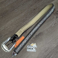 Hvy Leather Bling Belt, Bling Buckle *like new, mnr loose thread
