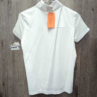 SS Show Shirt, Back Button Collar, Mesh Back, Sides & Sleeves *vgc, puckered?shrunk seams, crinkled collar
