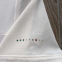 SS Show Shirt, Back Button Collar, Mesh Back, Sides & Sleeves *vgc, puckered?shrunk seams, crinkled collar
