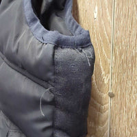 Puffy Vest, High Collar, zipper *vgc, mnr dusty/dirty, pocket dust, mnr pulled threads/seams
