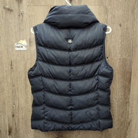 Puffy Vest, High Collar, zipper *vgc, mnr dusty/dirty, pocket dust, mnr pulled threads/seams
