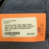 Puffy Vest, High Collar, zipper *vgc, mnr dusty/dirty, pocket dust, mnr pulled threads/seams
