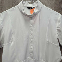 SS Perforated Show Shirt, 1/2 Snap Up, Snap Collar, Perforated Back *vgc, mnr seam puckers, NO Inner Collar liner, older?
