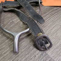 POW Spurs, Soft Thin Leather Spur Straps *vgc, clean, scratches, edge scrapes, faded
