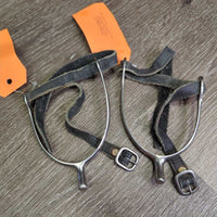 POW Spurs, Soft Thin Leather Spur Straps *vgc, clean, scratches, edge scrapes, faded

