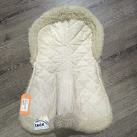 Quilt Rolled Fleece Edges Half Pad *gc/fair, dirty, stains, v.thin & clumpy, dingy, puckers
