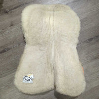 Quilt Rolled Fleece Edges Half Pad *gc/fair, dirty, stains, v.thin & clumpy, dingy, puckers
