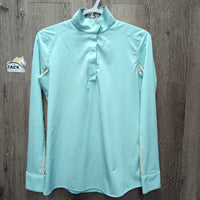 LS Sun Show Shirt, 21/4 Snap Up, attached snap collar, mesh sleeves *xc/vgc, mnr stains

