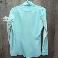 LS Sun Show Shirt, 21/4 Snap Up, attached snap collar, mesh sleeves *xc/vgc, mnr stains
