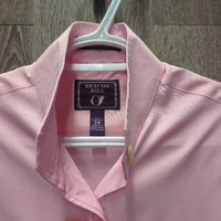 LS Show Shirt, 2 Velcro Collars *xc/vgc, stained collar edges, mnr loose button threads

