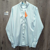 LS Hvy Show Shirt, attached snap collar *gc, older, curled corner, loose button threads, seam puckers
