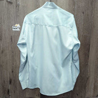 LS Hvy Show Shirt, attached snap collar *gc, older, curled corner, loose button threads, seam puckers
