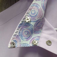 LS Sun Show Shirt, 1/4 Snap Up, attached snap collar, mesh sleeves *vgc/gc, loose snaps, curled collar, dingy? mesh
