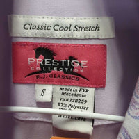 LS Sun Show Shirt, 1/4 Snap Up, attached snap collar, mesh sleeves *vgc/gc, loose snaps, curled collar, dingy? mesh
