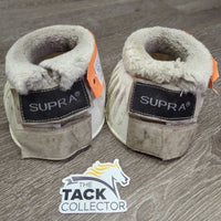 Ribbed Rubber Bell Boots, Fleeece Top, Velcro *gc/fair, v.dirty, stains, discolored, rubs, stiff
