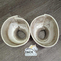 Ribbed Rubber Bell Boots, Fleeece Top, Velcro *gc/fair, v.dirty, stains, discolored, rubs, stiff
