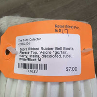 Ribbed Rubber Bell Boots, Fleeece Top, Velcro *gc/fair, v.dirty, stains, discolored, rubs, stiff

