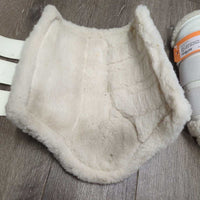 Pr Closed Fleece Lined Boots, velcro *vgc, clean, mnr hay, rubs, stains & residue
