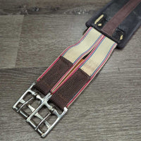 Neoprene Girth, 1x els *gc, clean, mnr rust, dirt & residue, v.rubbed & hole edge, v.stretched els, older
