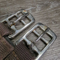 Neoprene Girth, 1x els *gc, clean, mnr rust, dirt & residue, v.rubbed & hole edge, v.stretched els, older
