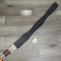 Neoprene Girth, 1x els *gc, clean, mnr rust, dirt & residue, v.rubbed & hole edge, v.stretched els, older

