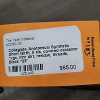 Anatomical Synthetic Short Girth, 0 els, covered carabiner *vgc, mnr dirt, residue, threads
