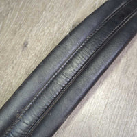 Padded Leather Short - Dressage Girth, 2x els *gc/vgc, clean, mnr rubs, dust, hair & fading, older?
