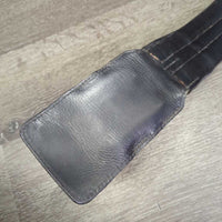 Padded Leather Short - Dressage Girth, 2x els *gc/vgc, clean, mnr rubs, dust, hair & fading, older?
