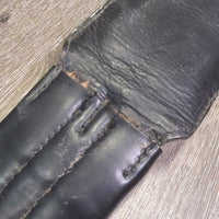 Padded Leather Short - Dressage Girth, 2x els *gc/vgc, clean, mnr rubs, dust, hair & fading, older?
