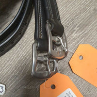 Thick Nylon Lined Synthetic Easy Care Stirrup Leathers *gc/fair, clean, scraped, peeled ?chewedmnr rubs, bent
