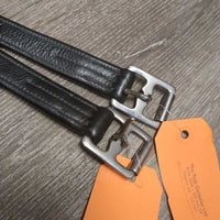 v.Thick Nylon Lined Stirrup Leathers, Roller Buckles *vgc/xc, clean, mnr rubs, dents & pulled holes
