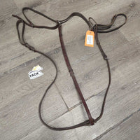 Narrow Adjustable Leather Breastplate *gc, missing keepers, bent, many extra holes, scraped/rough edges, dry, stiff
