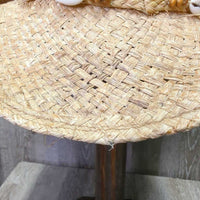 Light Straw Western Hat, seashell band *vgc, bent, broken wire
