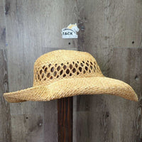 Light Straw Western Hat, seashell band *vgc, bent, broken wire
